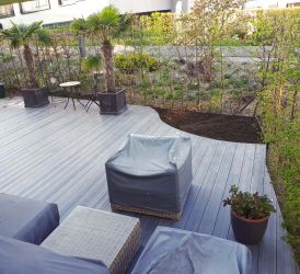 Eco Deck CoEx in der Farbe Steingrau als Gartenterrasse
